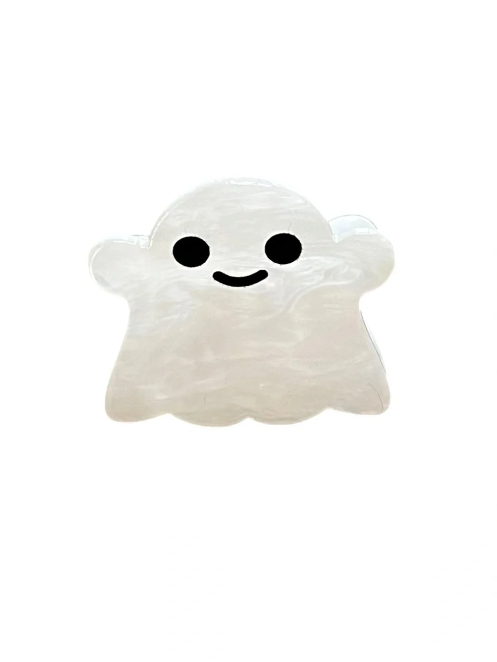 White Friendly Ghost Iridescent Glossy Halloween 1.5